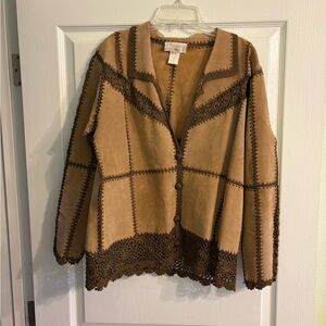 Vintage Style Crochet Trim Cardigan